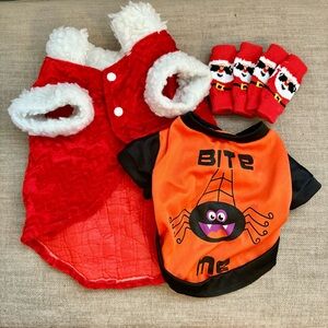 Pet Christmas and Halloween Holiday Themed Dress Up Set